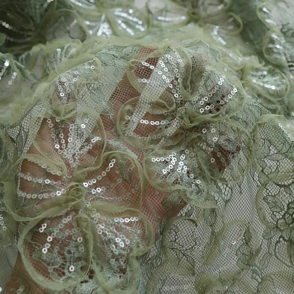 

Кружевное платье с цветочными пайетками и вышивкой, Сетчатое кружевное платье и платье Ципао из мягкой ткани на заказ, ручная работа