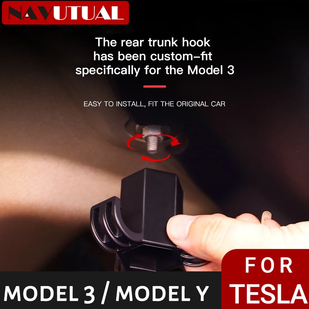 

For Tesla Model 3 Durable Car Bolt Cover Mounting Holder for Tesla Model3 Accessories Trunk Hook Load Exceed 20kg