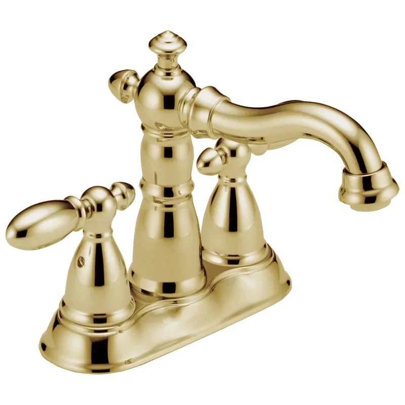 

Two Handle Centerset Bathroom Faucet, Polished Brass
