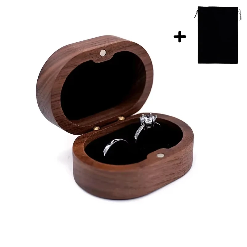 

1 шт., бесплатная деревянная коробка для колец для свадебной церемонии, прозрачная персонализированная выгравированная держатель для предложения помолвки, свадебный подарок для нее
