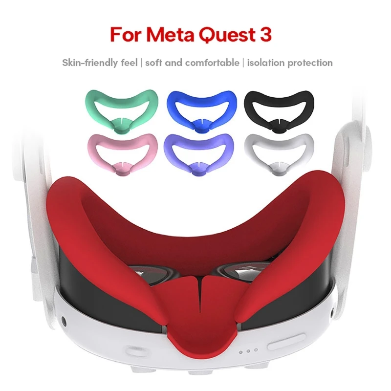 

Silicone Face Cover for Quest3 Headset Pad Sweatproof and Waterproof Dropship