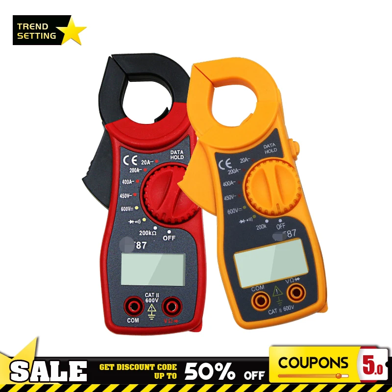 Electrical Measure LCD Digital Clamp Meter AC/DC Multimeter Current Amper Capacitance Pliers Ammeter Resistance Tester