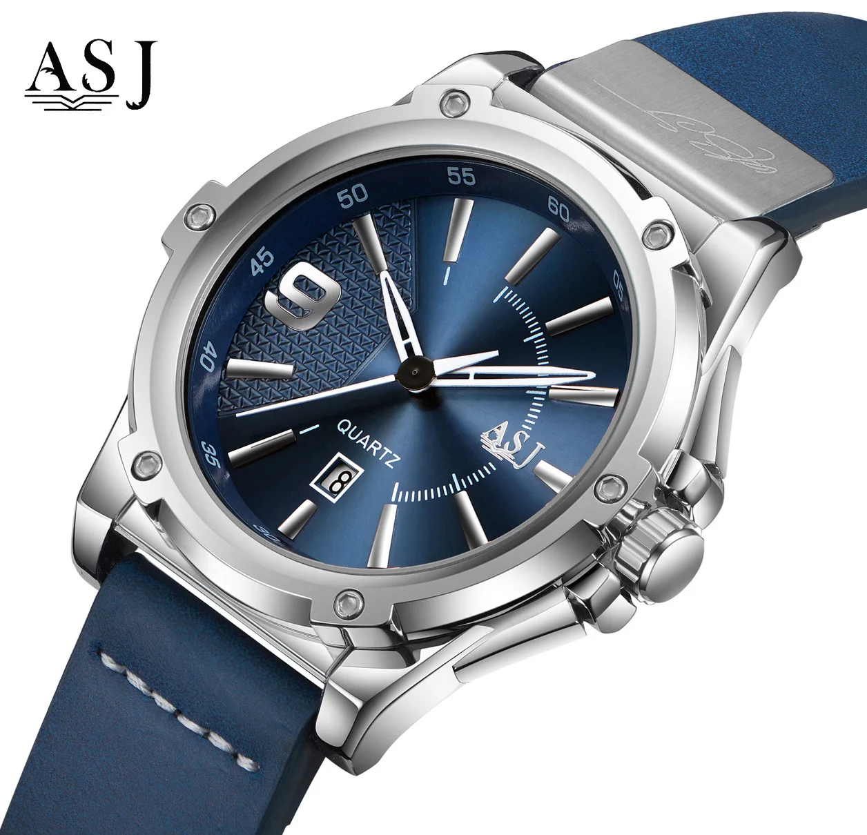

Simple Fashion Auto-date Waterproof Leather Strap Wristwatch Mens Business Quartz Watch