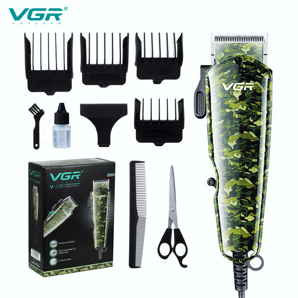 

VGR Hair Cutting Machine Professional Hair Clipper Corded Haircut Machine Electric Clipper Barber Hair Trimmer for Men V-126