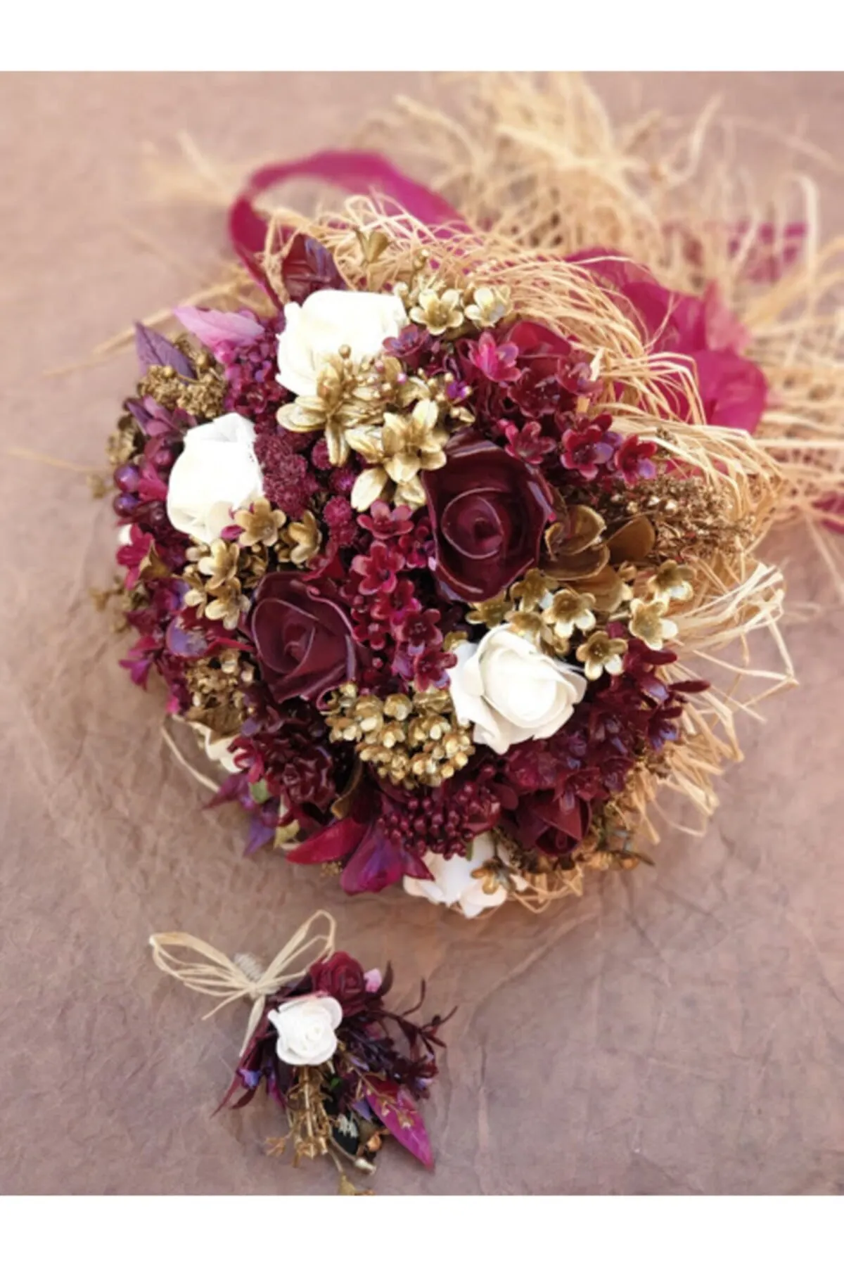 

Bridal Accessories Burgundy Roses Gold Details Wedding Handmade For Bride And Bridesmaids