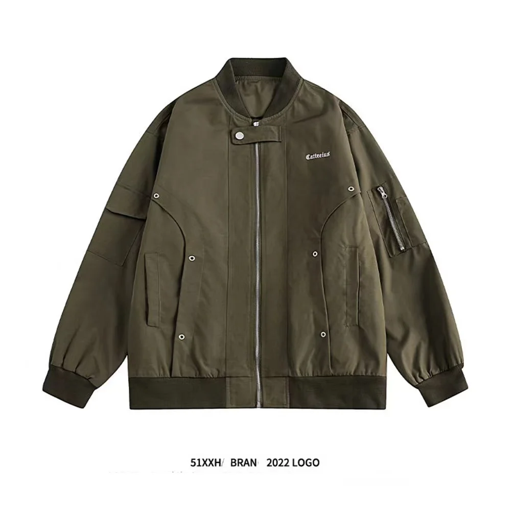 

Men Jackets Fashion Pilot Bomb Zipper Streetwear Sweatshirt Japan Style Casual Tops Autumn Clothing