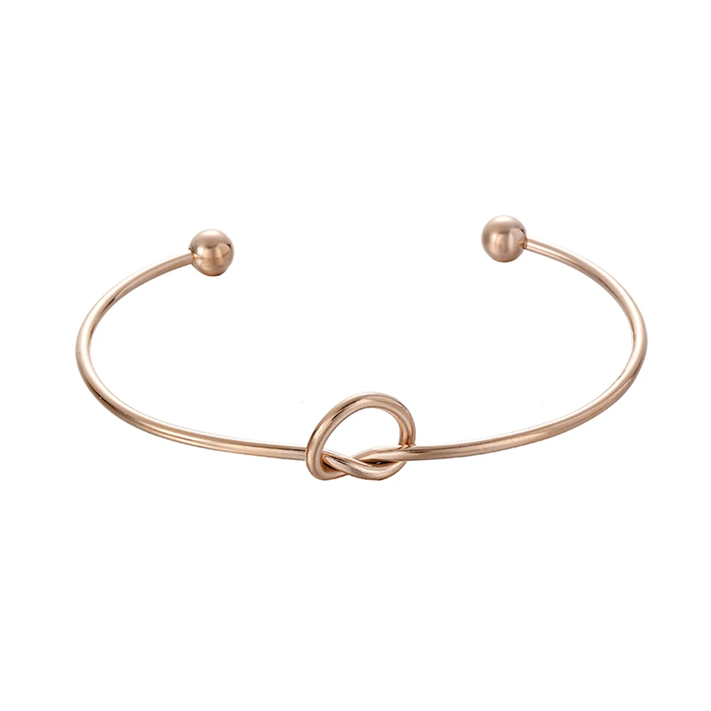 

Stainless Steel Round Circular Open Knot Cuff Bangle Bracelets For Women Gold Color Bangle Jewelry Men Noeud Armband Pulseiras
