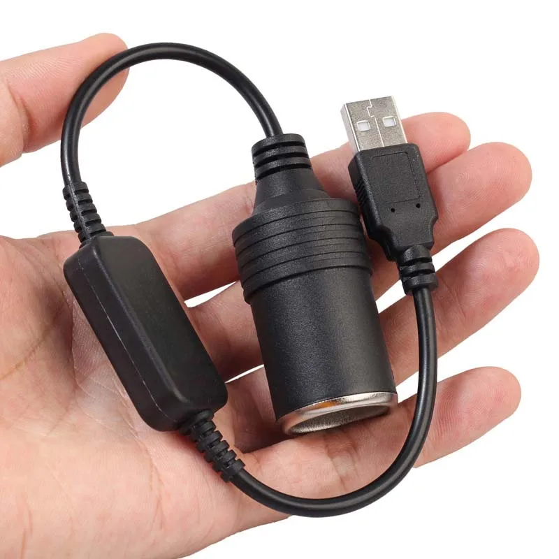 

Car Converter Adapter Wired Controller USB Port To 12V Cigarette Lighter Socket Female Power Cord