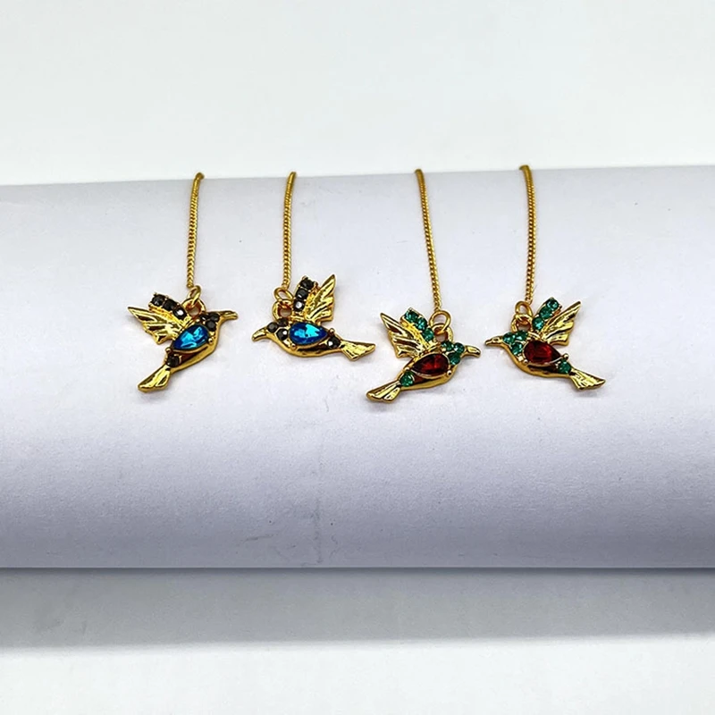 

New Women's Pendant Tassel Earrings Long Hanging Bird Earrings Elegant Crystal Women's Jewelry