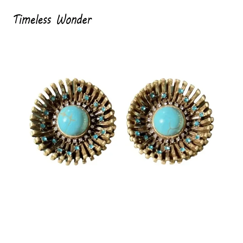 Вневременные серьги-гвоздики Wonder в стиле ретро с цирконием и гео-каменем для