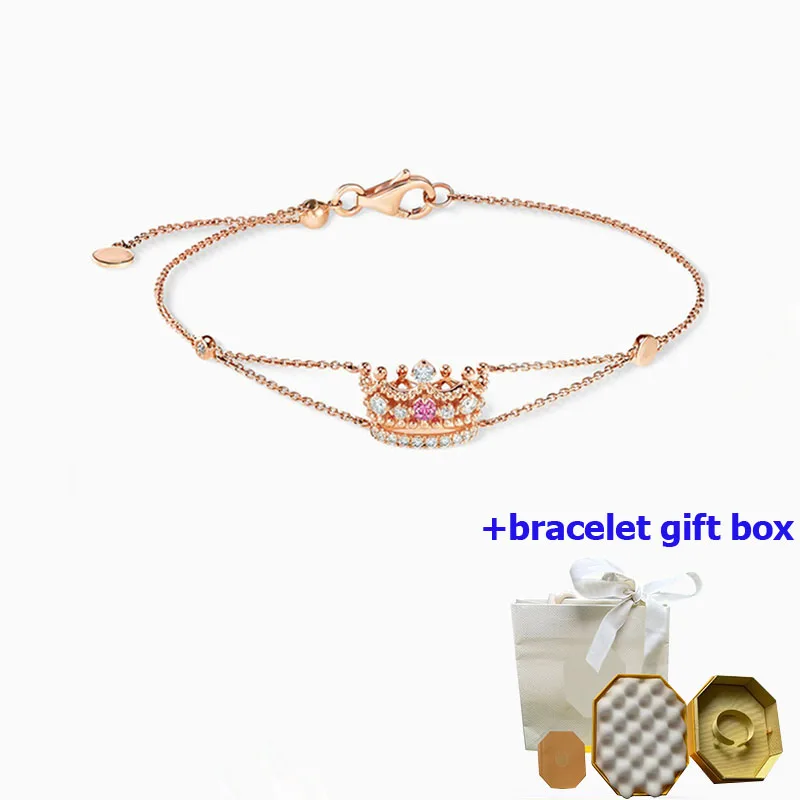 

High quality rose gold studded diamond crown women's bracelet, enhancing temperament, beautiful and moving, free of shipping