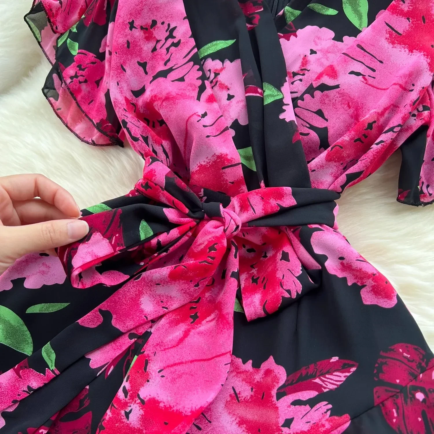 Элегантное французское платье с цветочным принтом женские сексуальные вечерние