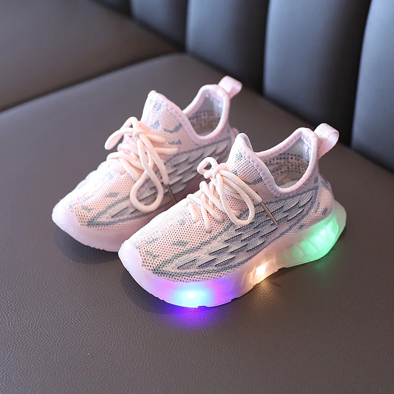 Детские светящиеся кроссовки унисекс дышащая и износостойкая обувь с подсветкой