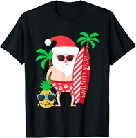 christmas in july party costume clothing santa surfing shirt