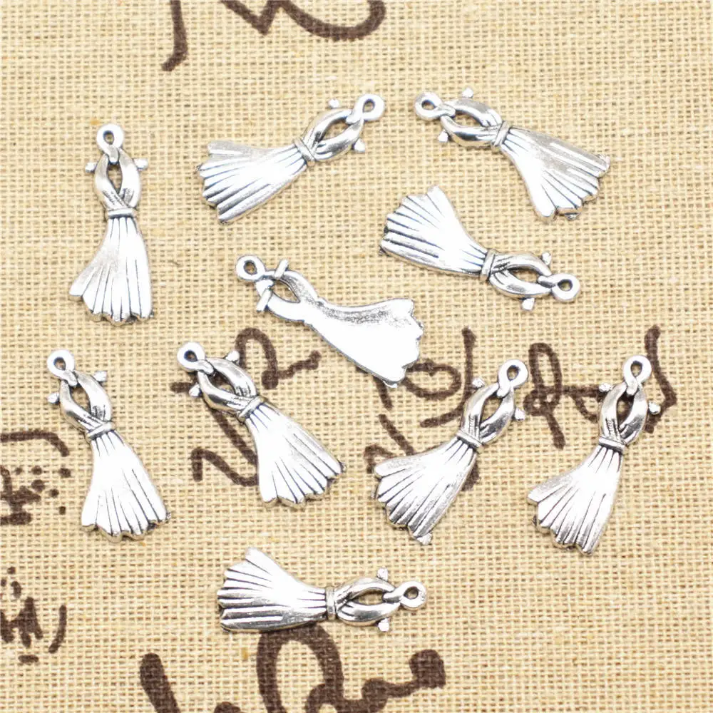 

Skirt Charm Pendant For Jewelri Accessori For Woman 10X25mm Antique Silver Color 20 Pieces