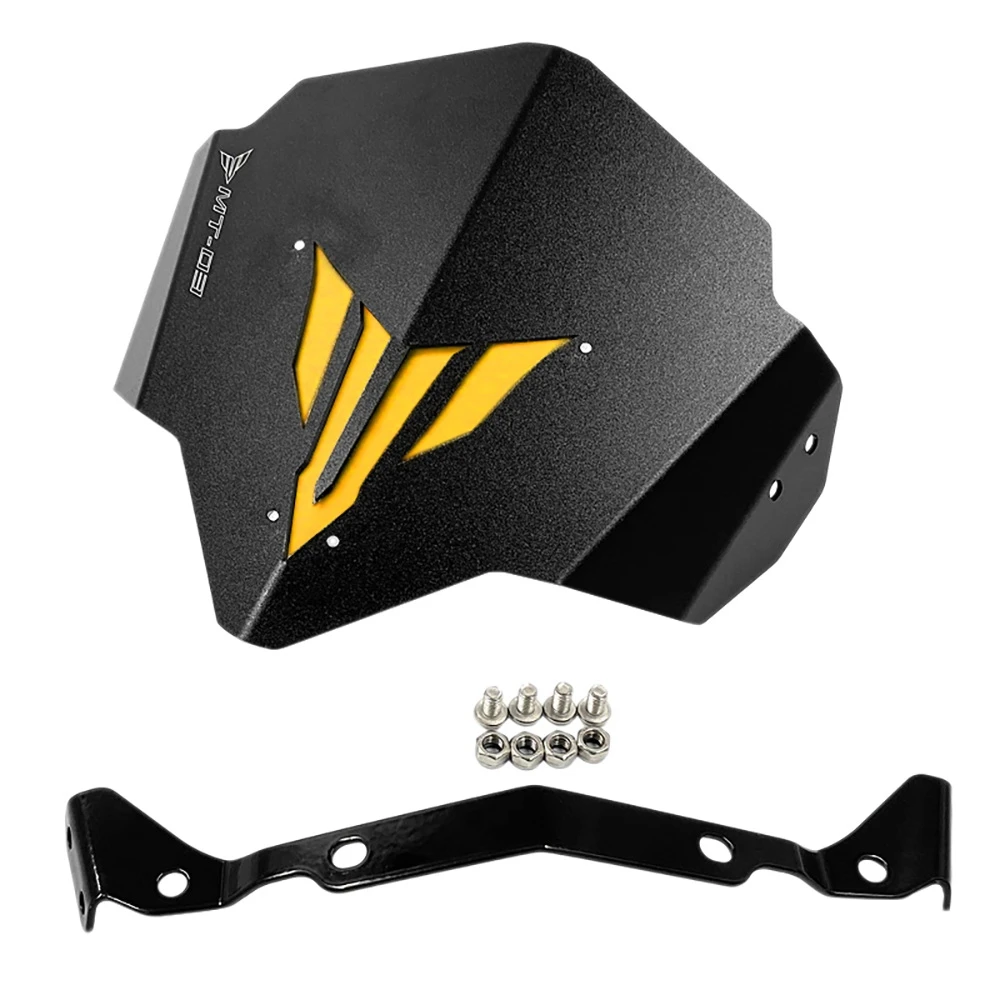 

Motorcycle Windshield Airflow Deflectors Shield Screen with Bracket for Yamaha MT-03 MT25 FZ03 2015 2016 Gold