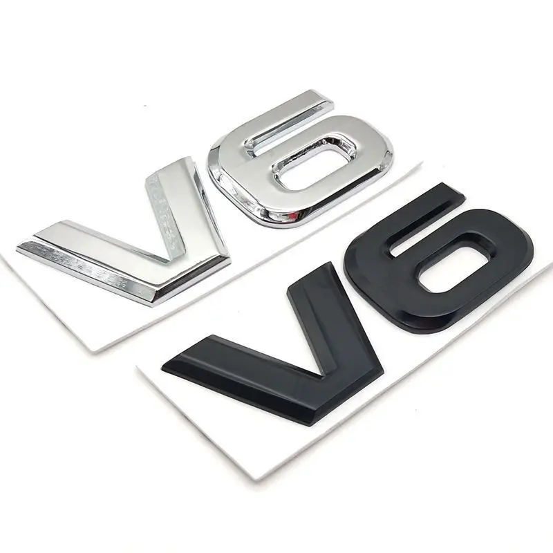 Металлическая Эмблема с логотипом двигателя V6 для стайлинга автомобиля
