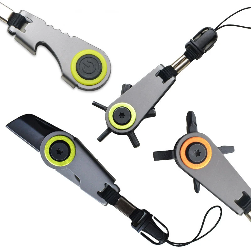 

Многофункциональный мини-брелок на молнии, подвесной инструмент, аксессуары, отвертка, внутренний шестигранный ключ, складной нож, открыва...