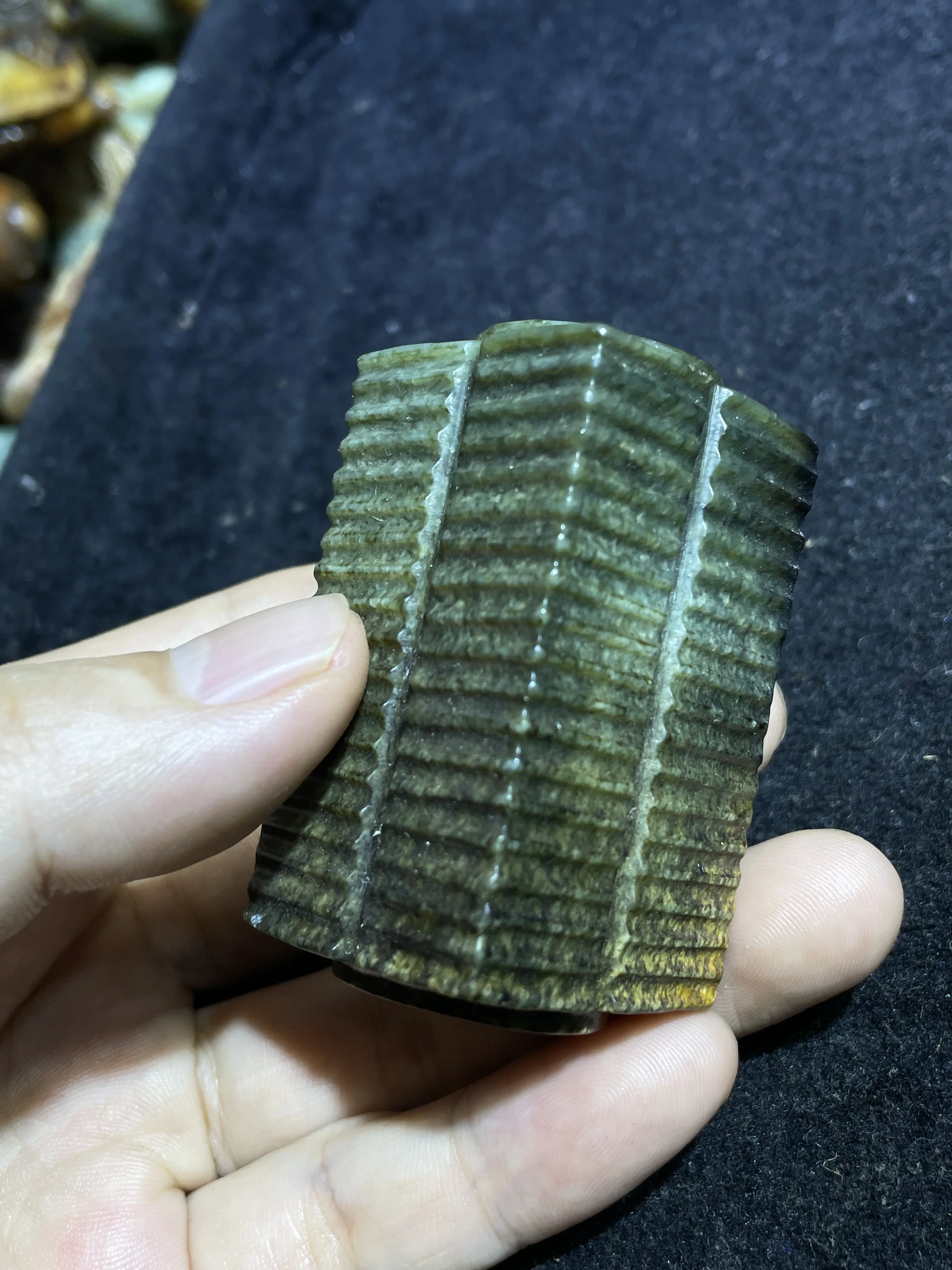 Цельный китайский винтажный Хэтянь нефритовый соединитель Fortune Cong Zong Totem Fengshui