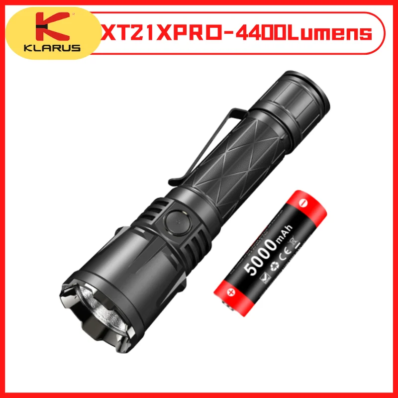 Тактический светодиодный фонарик Klarus XT21X Pro 4400 люмен двойной задний