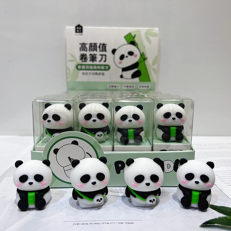 

Cute Panda Pencil Sharpener Kawaii Stationery Silicone Single Hole Manual Pencil Cutter Student Kids Gift School Office Supplies
