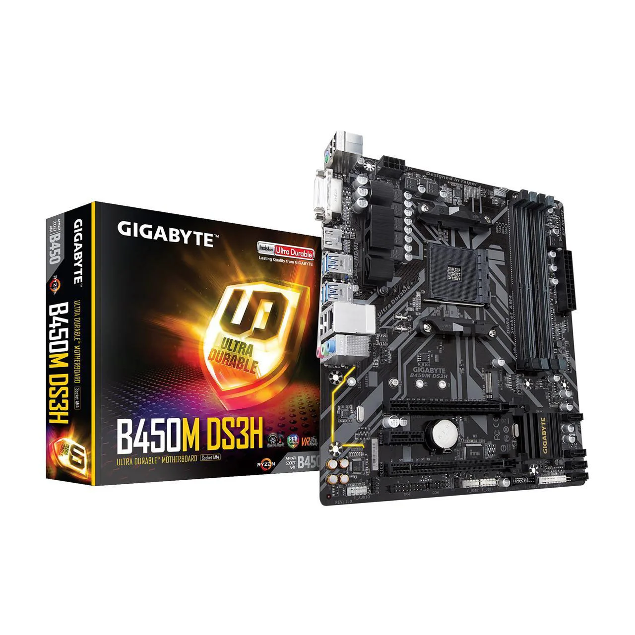 

For Gigabyte B450M DS3H Computer Motherboard RGB AMD Ryzen AM4 Micro ATX M.2 HMDI DVI USB 3.1 DDR4 3600 MHz Dual Channel New