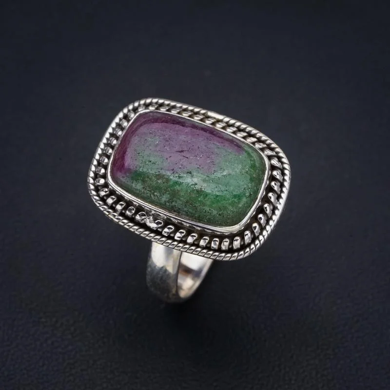 

StarGems Natural Zoisite Handmade 925 Sterling Silver Ring 7.25 F1607