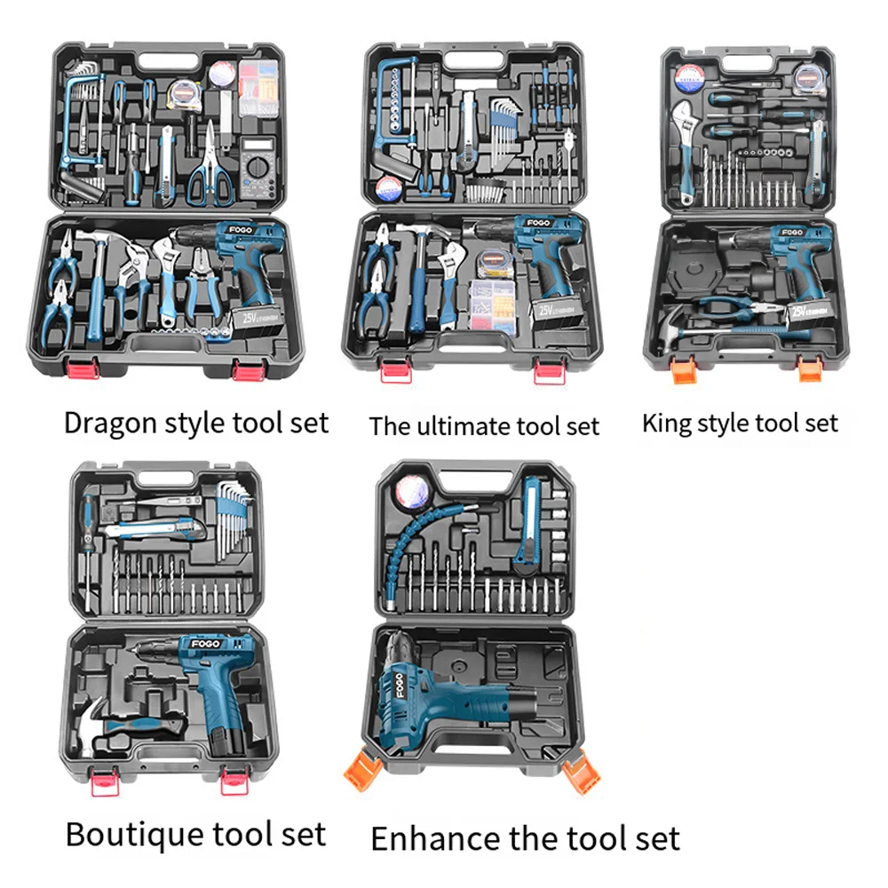 Household Electric Drill Hand Tool Set Hardware And Electrical Special Maintenance Multifunctional Woodworking Box 0025 enlarge