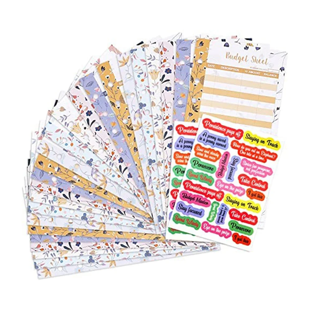 

PPYY-24Pcs Expense Budget Sheet Can Be Used As A Budget Sheet For A6 Binder, An Expense Tracker For Cash Envelope Wallet