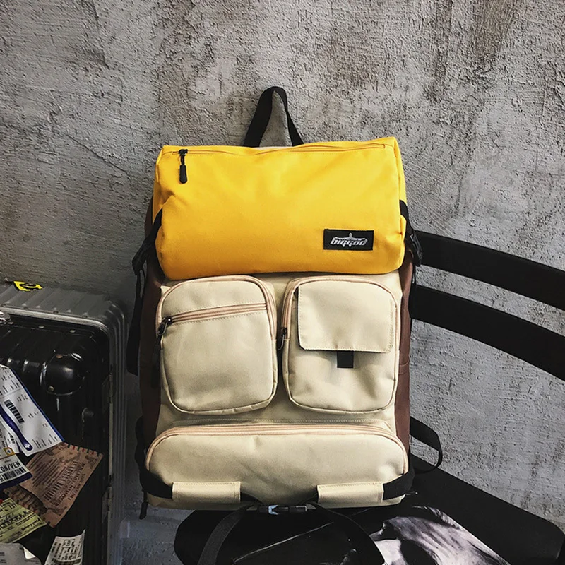

Waterproof Color Matching Personalized Large Capacity Backpack Sports Bag Travel Bags for Women Mens Backpacks Men's Laptop