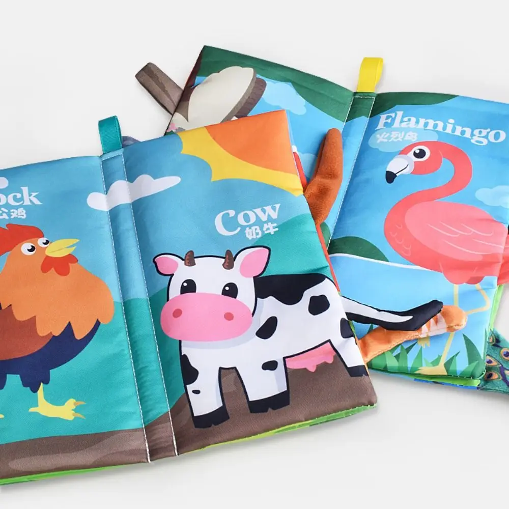 Детская тканевая книга с хвостом животных звуковая бумага для родителей и детей