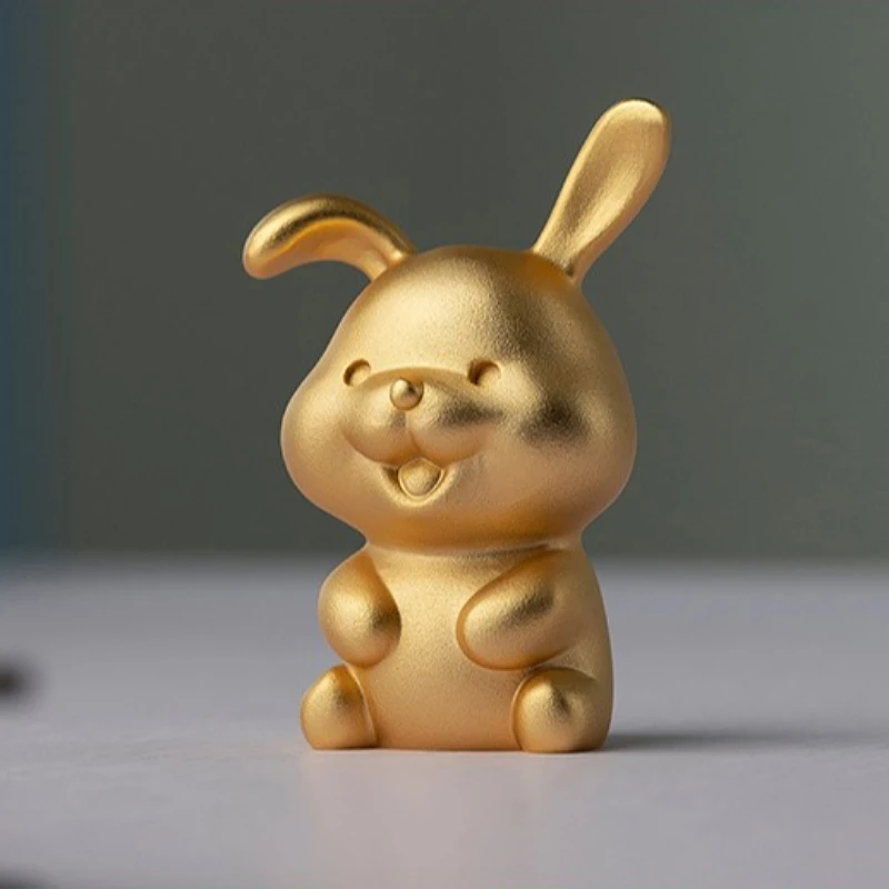 Лидер продаж 2023 медная резьба ручной работы талисман золотой кролик инородный