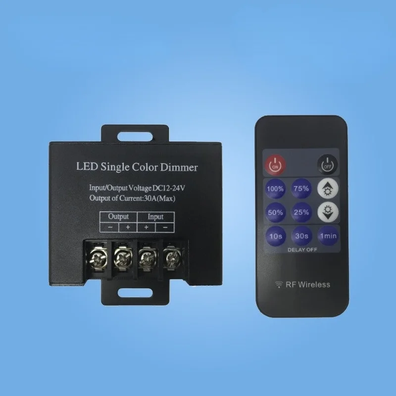

DC12V 24V 11Key LED Single Color Dimmer RF 30A Light Controller Wireless Remote 5050 3528 SMD LED Strip Light Switch