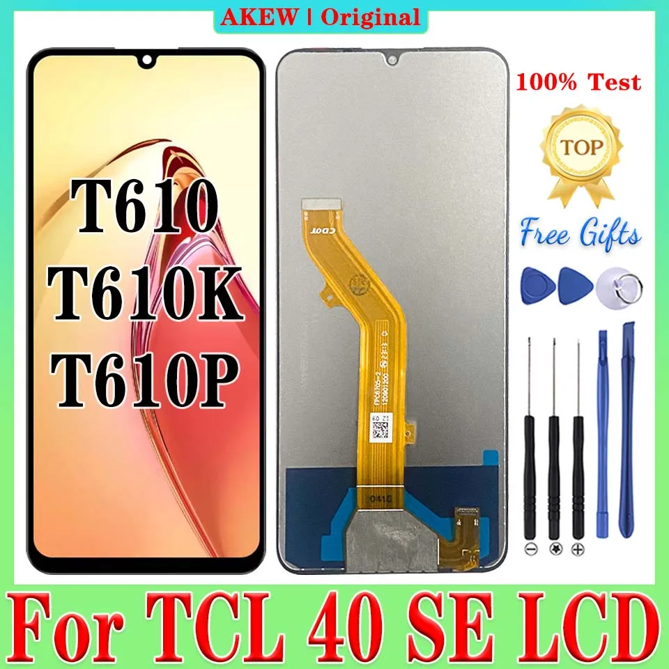 Фото Оригинальный ЖК-дисплей для TCL 40 SE, сенсорный экран Tcl 40SE, диджитайзер 40se в сборе для TCL T610 T610K T610P, запчасти для ремонта ЖК-дисплея. №1