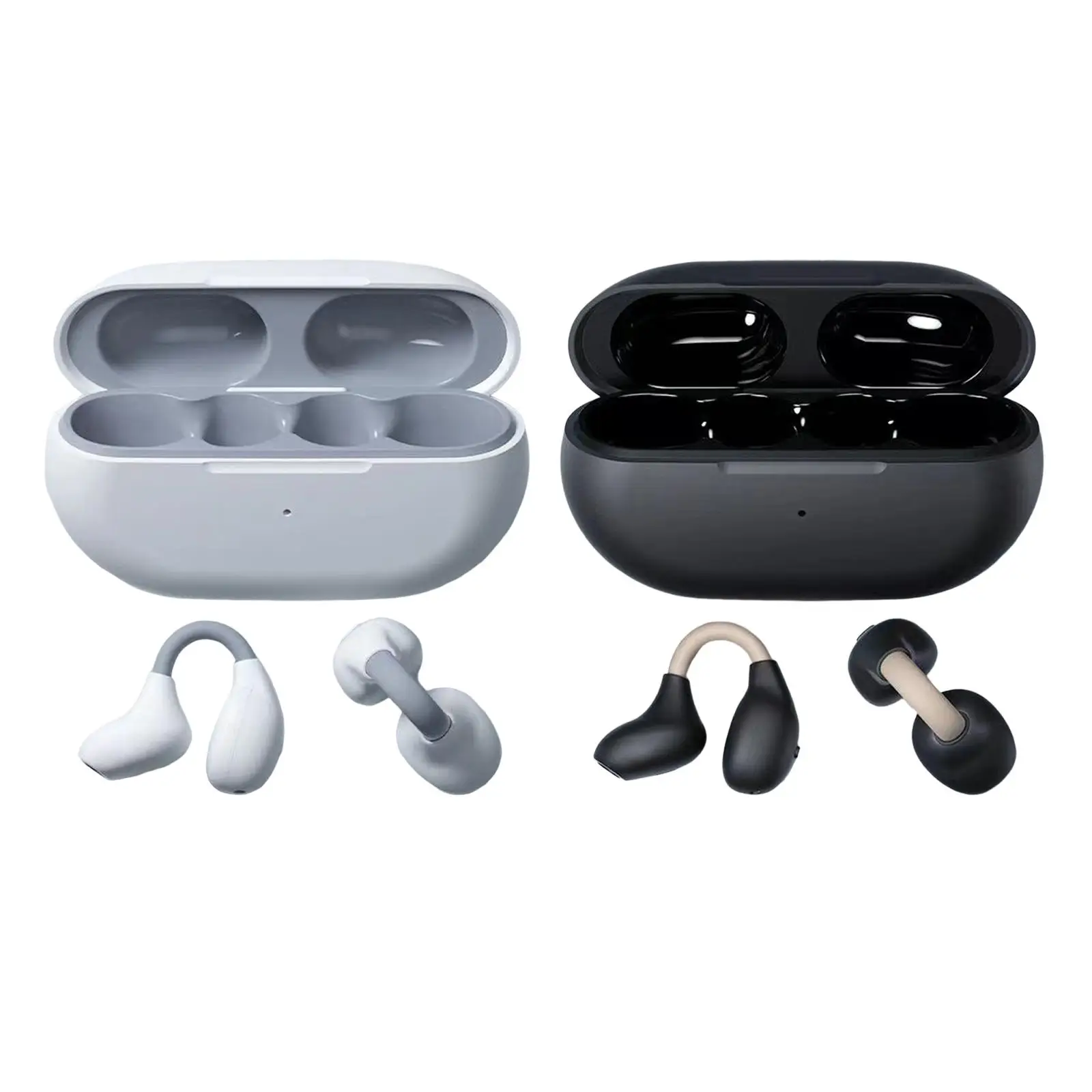 

Ear Clip Wireless Earbuds Headset Calling Noise Reduction Earpiece Hands Free HiFi Sound Clip On Headphones for Fitness Office