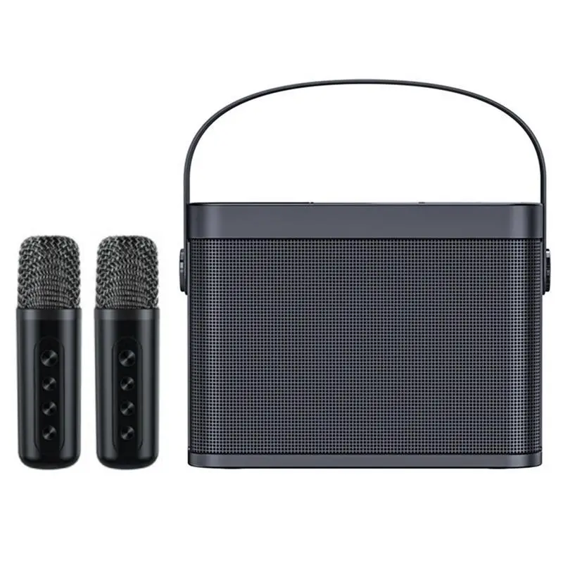 

Karaoke Machine With Two Wireless Microphones 3000mAh Portable Microphone Speaker Set Wireless 5.0 For Stable Transmission And