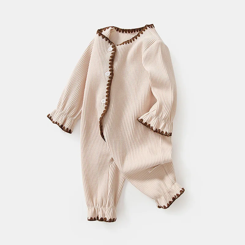 

Children's Wear 2022 Spring Wear New Baby Jumpsuit Trend Retro Wind Female Baby Long Sleeve Clothes Crawling Suit