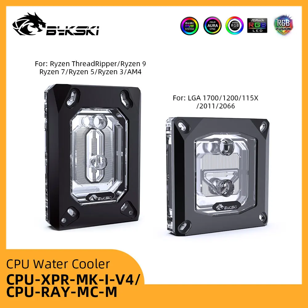 

Bykski ARGB CPU Water Cooler For LGA 1700/1200/115X/2011/2066 Ryzen ThreadRipper/9/7/5/3/AM4 CPU-XPR-MK-I-V4/CPU-RAY-MC-M