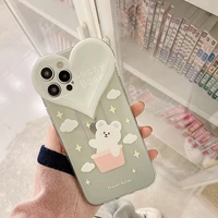 white bear balloon phone case for iphone tansparent tpu large hearts phone case for iphone 13 12 11 pro x xr xs max phone case