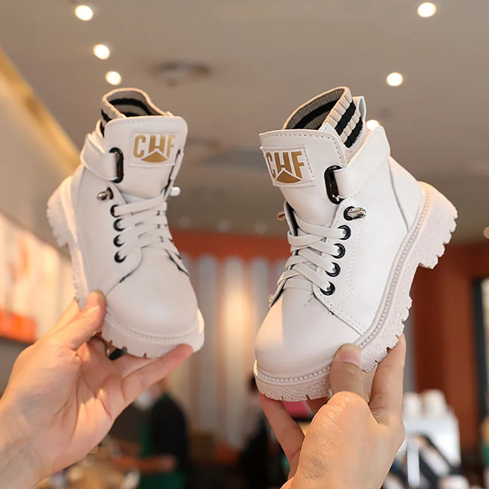 

Autumn Martin Boots For Children Korean Style Outdoor Sport Shoes 2023 Fashion Anti-slippery Boys Girls Autumn Footwear