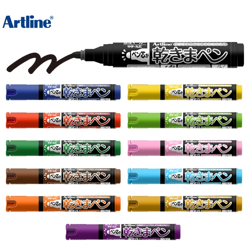 10pcs Artline K-177N Moisture-core anti-drying Laboratory marker pen round head exchangeable tip exchangeable ink 1.5mm