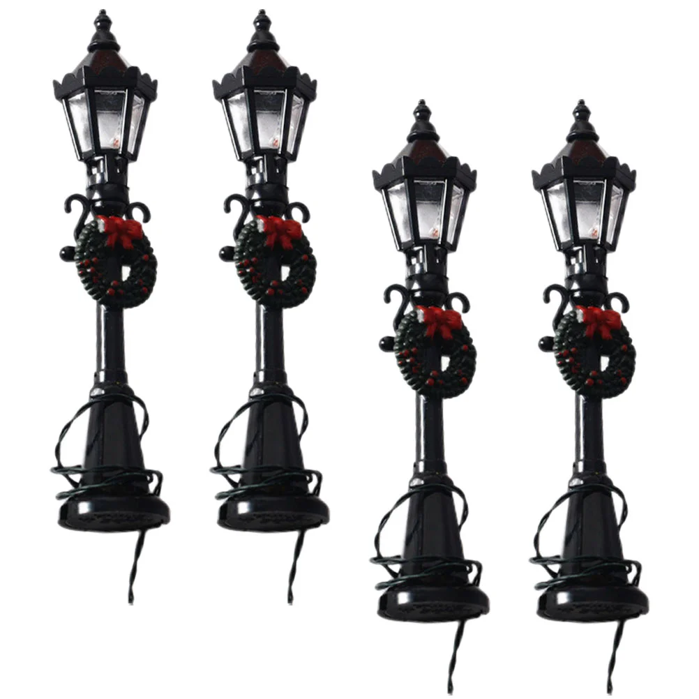 

Street Lamp Light Mini Post Lights Miniature Christmasmodels House Village Model Lamps Accessories Decor Trainrailway Pathway