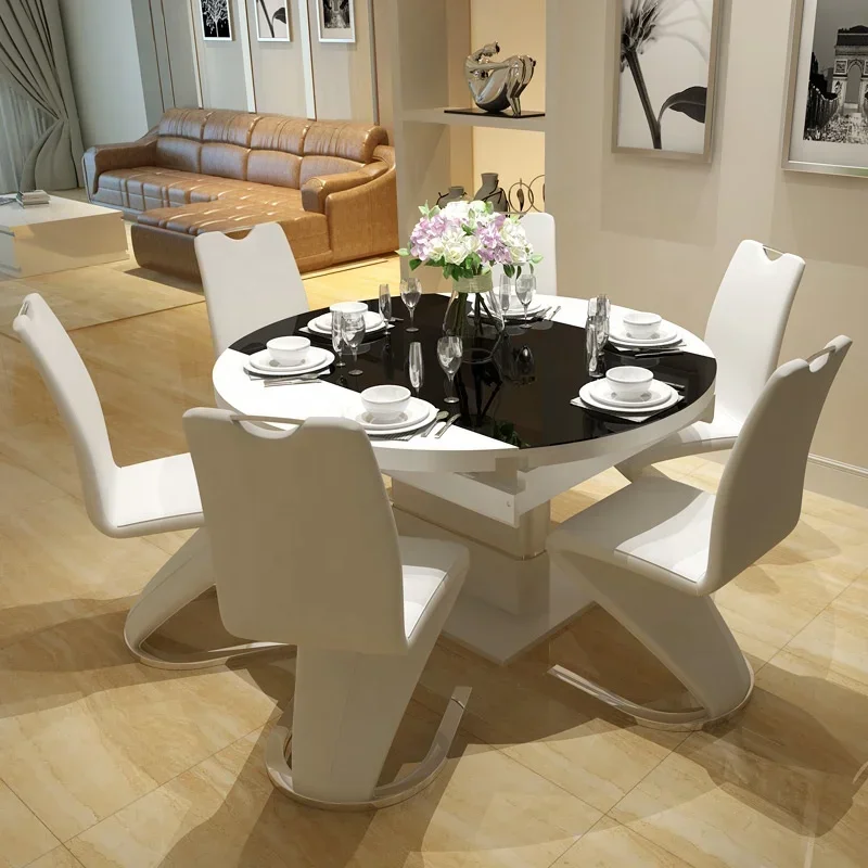 Мебель для дома роскошные наборы столов столовой круглый складной обеденный