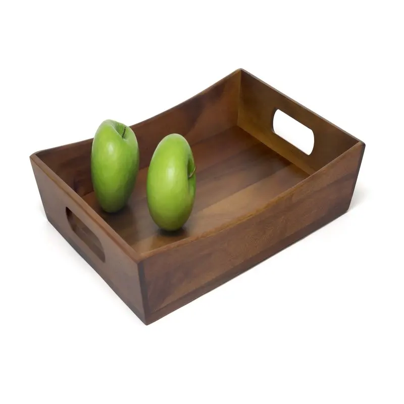 

Beautiful Acacia Wood Curved Tray - Functional and Durable Serving Tray for Home and Kitchen Use.
