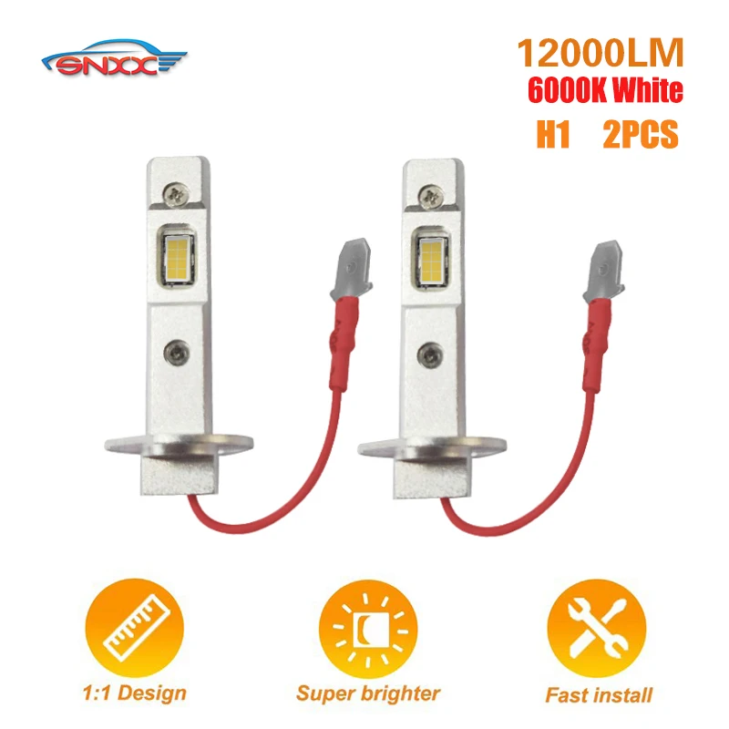 

SNXX 2 шт H1 лампочка ближнего света сид Мини-дизайн размера Безголовый Для дневных ходовых огней противотуманной фары 6000K белый 12V H3 Светодиодные лампы Подключи и играй