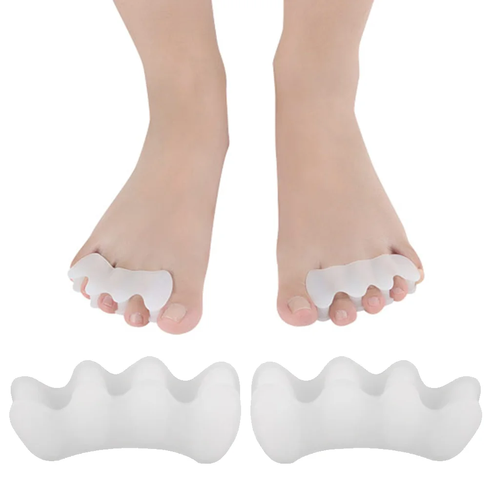 

1 Pair of Toe Spacers Bunion Relief Toe Separators Straightener Corrector for Hallux Valgus (White) Orthopedics