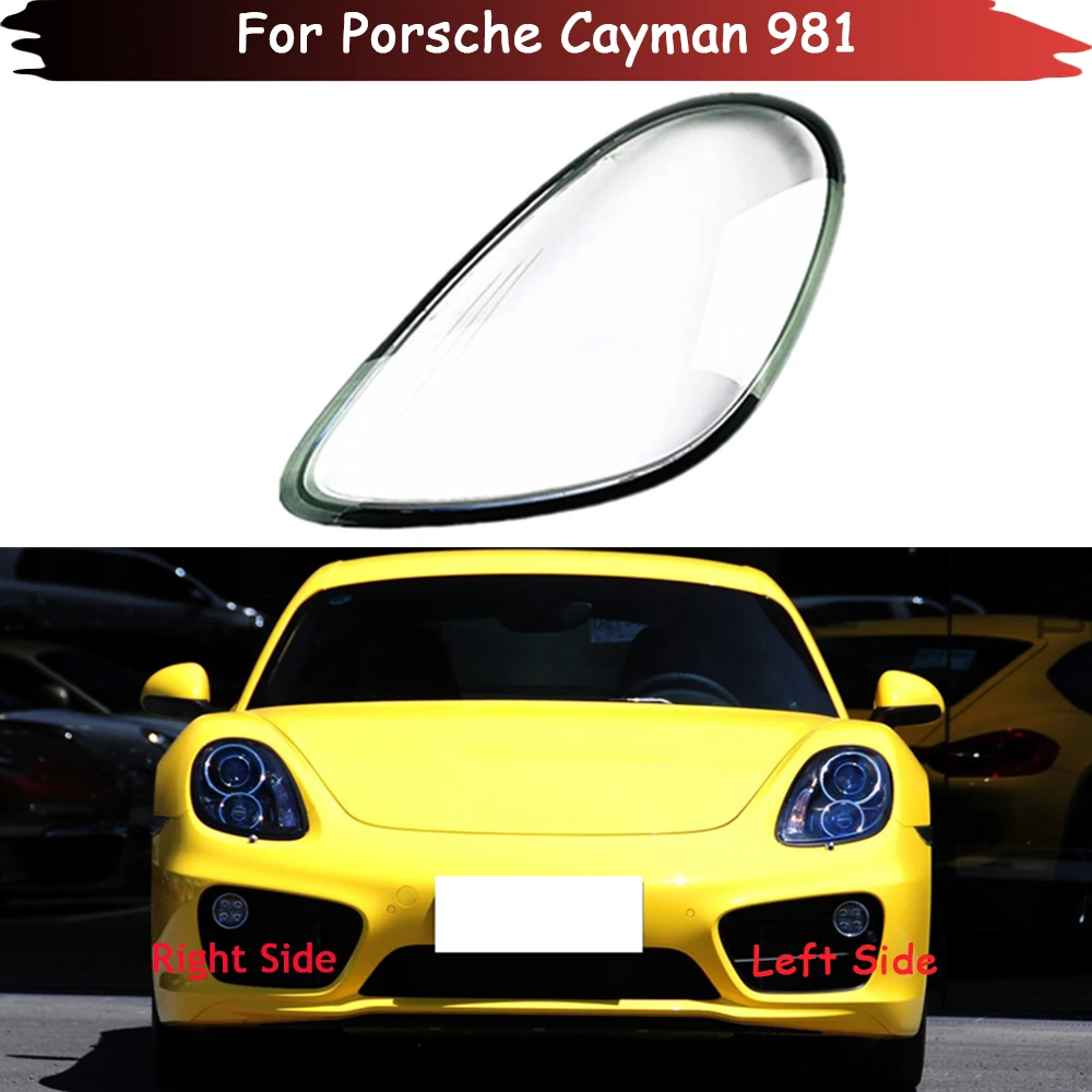 

Auto Head Lamp Light Case For Porsche Cayman 981 ​Car Front Headlight Lens Cover Lampshade Glass Lampcover Caps Headlamp Shell