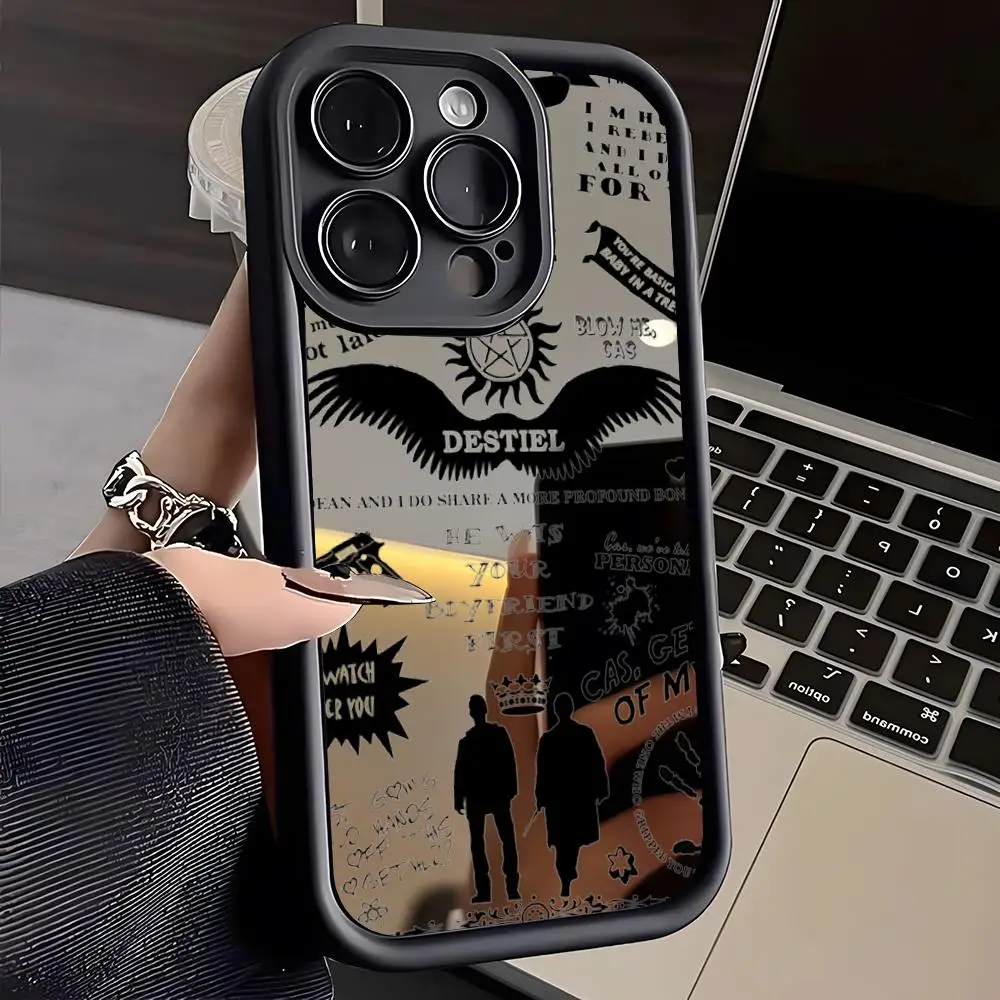 Чехол для телефона S-Supernatural серии iPhone 16 Pro Max 15 14 Plus 13 12 11 XR XS X мягкий зеркальный