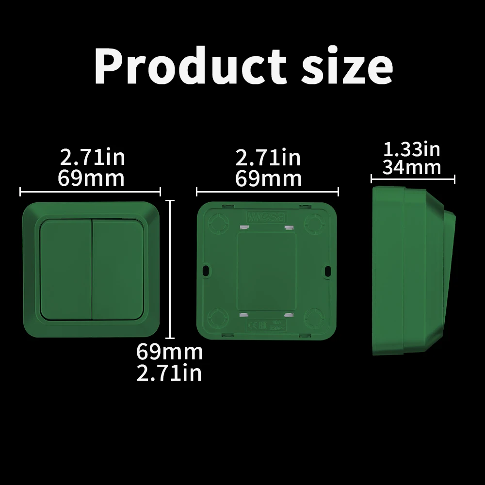 WESA зеленая настенная поверхность стандарт ЕС Классический пластиковый наружный