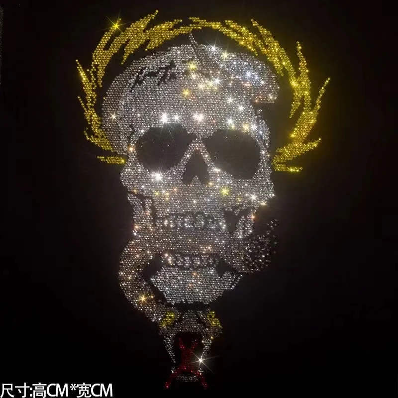 

Explosive Ghost Head Ironing Small Tide Skull Heavy Ironing Drill Clothing Accessories DIY T-shirt Decorative Patch